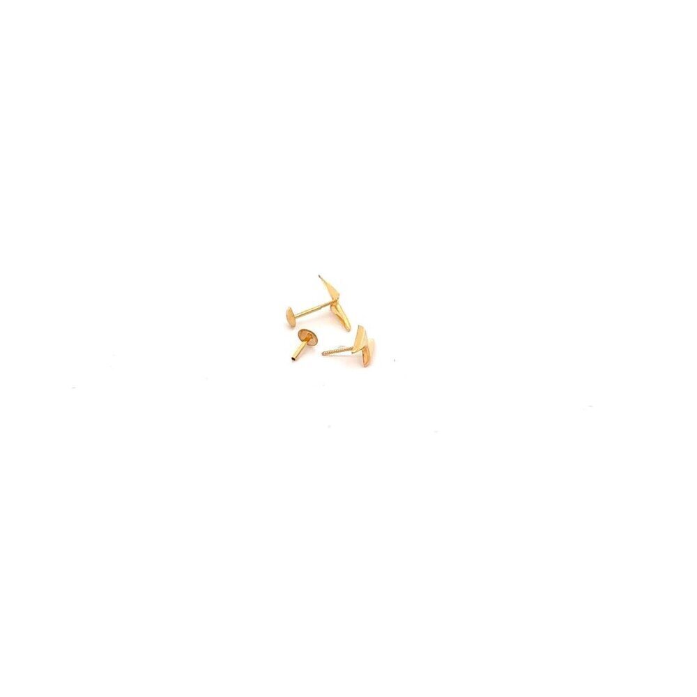 18K Gold Earrings Screw Type Lightning - Picture 4 of 5